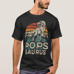 T-shirt Popssaurus Dinosaur Grandpa Saurus Fête des pères