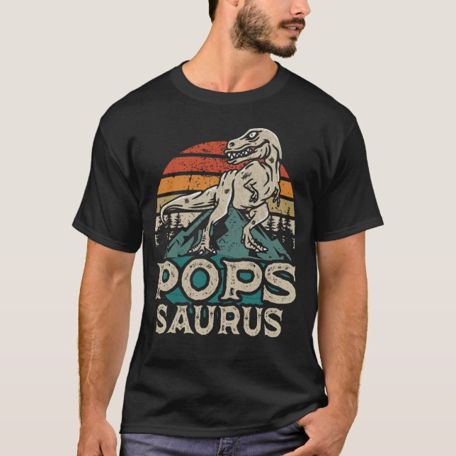 T-shirt Popssaurus Dinosaur Grandpa Saurus Fête des pères (Devant)