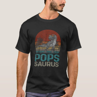T-shirt Popssaurus T Rex Dinosaur Funny Pops Saurus Famill