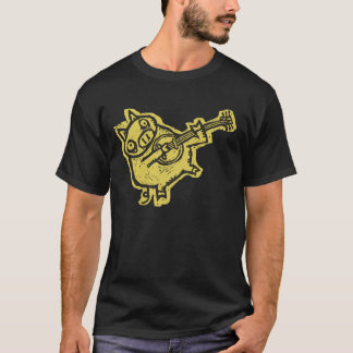 T-shirt Porc de banjo de gravure sur bois
