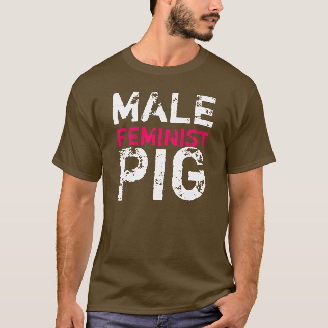 T-shirt Porc féministe masculin (Devant)