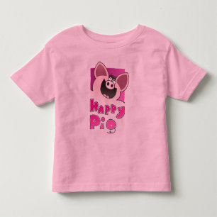 T-shirt porcin de bande dessinée heureuse heureuse