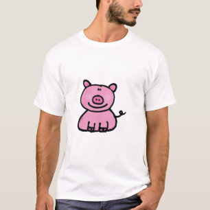 T-shirt Porcin rose