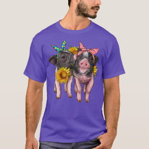 T-shirt Porcs Bébés Occidentaux Cute Avec Tournesol Bandan