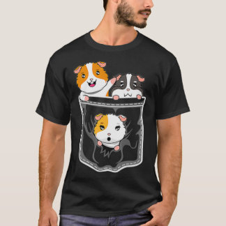 T-shirt Porcs De Guinée Dans Pocket Cute Cochon De Guinée 