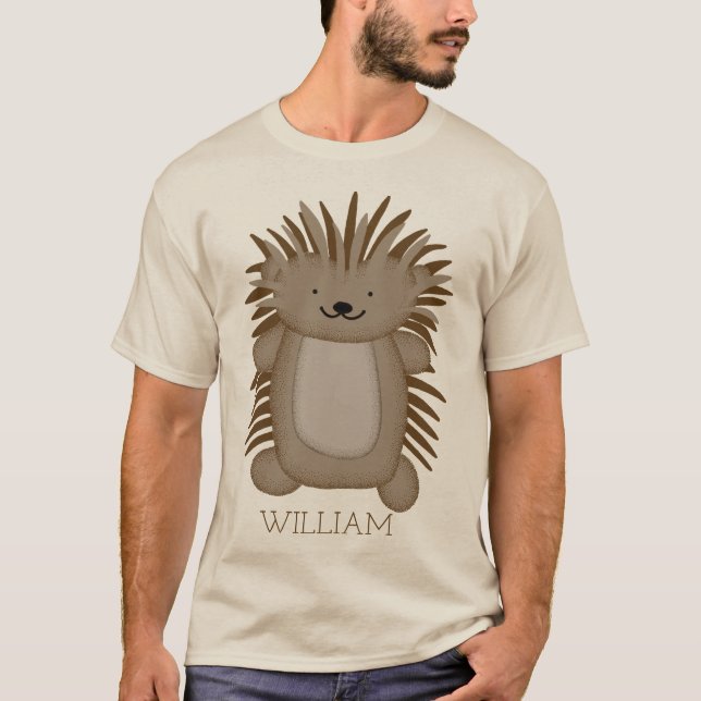 T-shirt Porcupine caricaturale mûre avec votre nom ou votr (Devant)