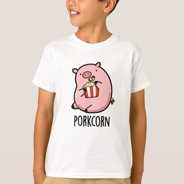 T-shirt Porkcorn Funny Popcorn Pun (Devant)