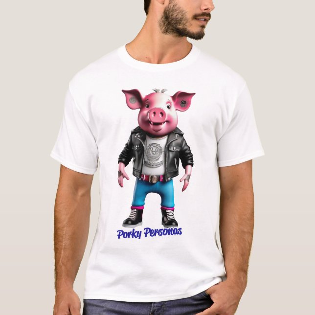 T-shirt Porky Personas drôles Pig personnages (Devant)