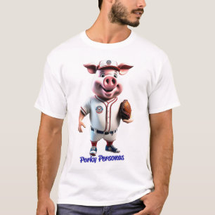 T-shirt Porky Personas drôles Pig personnages. Balle de ba