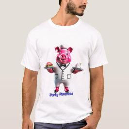T-shirt Porky Personas drôles Pig personnages. Serveur