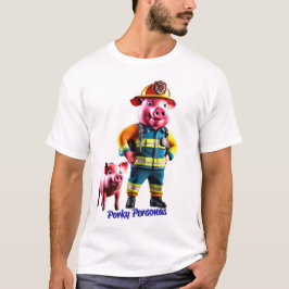 T-shirt Porky Personas personnages de porc amusants