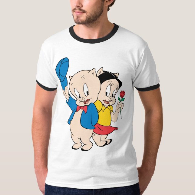 T-shirt Porky Pig and Petunia (Devant)