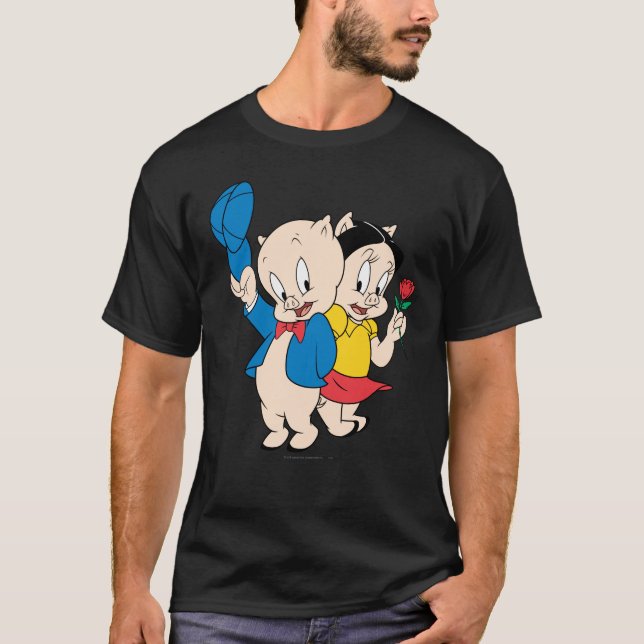 T-shirt Porky Pig and Petunia (Devant)
