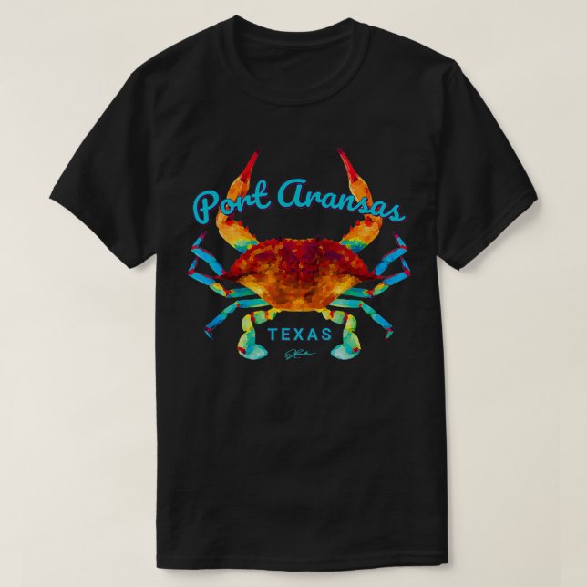 T-shirt Port Aransas TX Blue (Design devant)