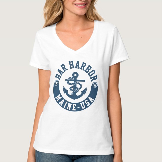T-shirt Port Maine Etats-Unis de barre (Devant)