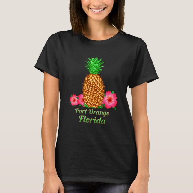 T-shirt Port Orange Florida Ananas Floral (Devant)