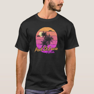 T-shirt Port St Lucie Floride Vaporwave Design