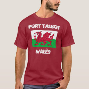 T-shirt Port Talbot, Pays de Galles avec le drapeau de