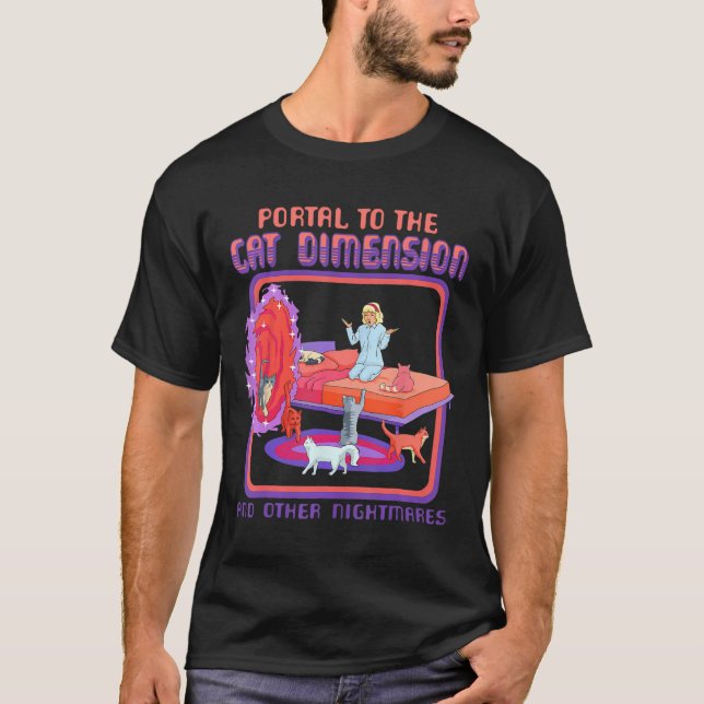 T-shirt Portail À La Dimension Chat Drôle Chat Chat Chaton (Devant)
