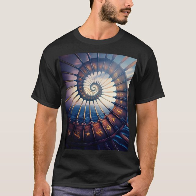 T-shirt Portail En Étoiles En Bois Sur L'Eau (Devant)