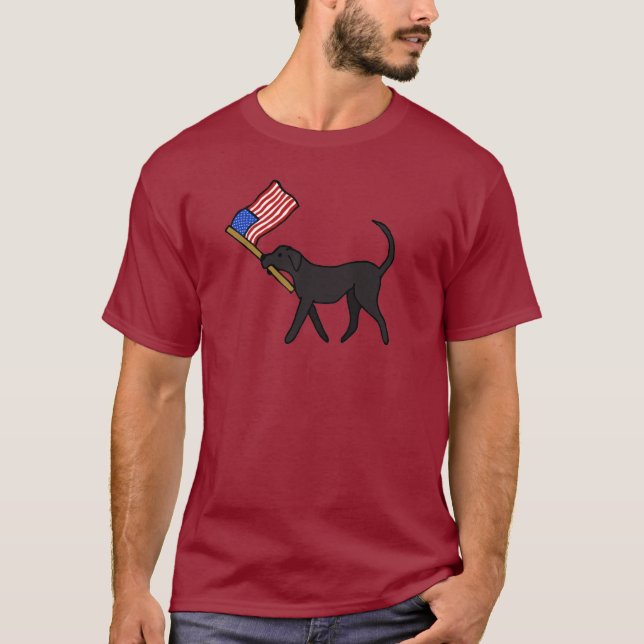 T-shirt portant le drapeau du chien noir (Devant)