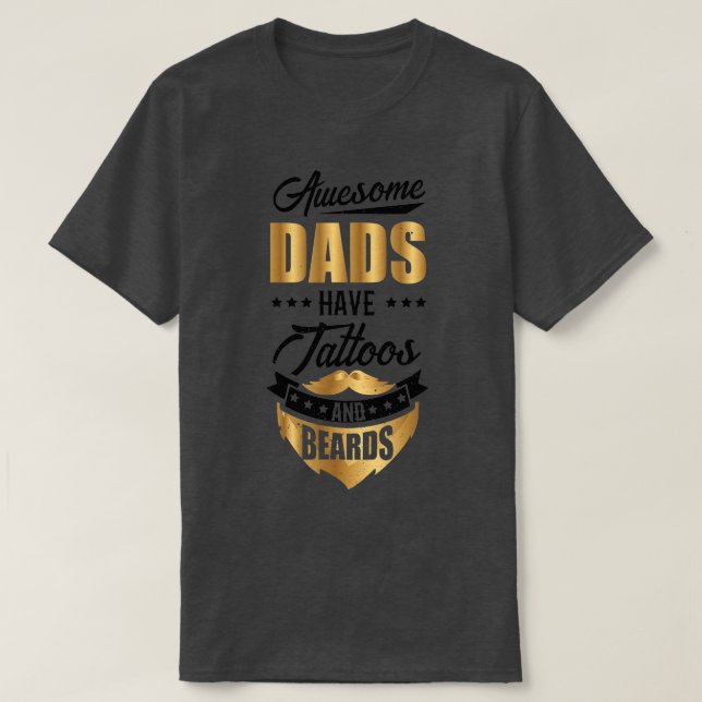 T-shirt Porte-barbe disant barbe du père tatoué (Design devant)