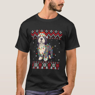 T-shirt Porté Collie Chien Santa Hat Hommes Enfants Noël l