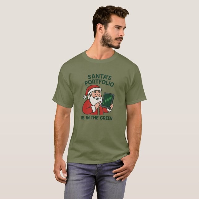 T-shirt Portefeuille de père Noël - Funny Christmas Trader (Devant entier)