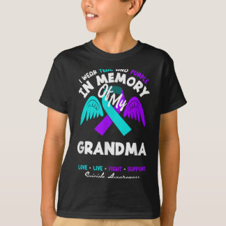 T-shirt Porter du sarcelle et du violet en mémoire du desi