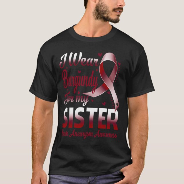 T-shirt Porter La Bourgogne Pour Mon Cerveau Aneurysme Men (Devant)