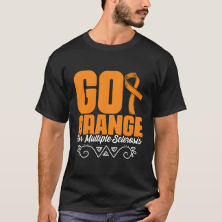 T-shirt Porter Orange Ms Awareness Sclérose Multiple Survi