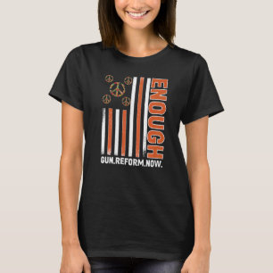 T-shirt Porter Orange Peace Signaler Drapeau Assez End Gun