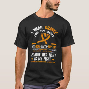 T-shirt Porter Orange Pour Ma Tante Ms Multiple Scelrosis