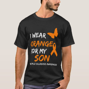 T-shirt Porter Orange Pour Mon Fils Sclérose Multiples Rub