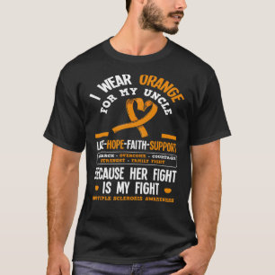 T-shirt Porter Orange Pour Mon Oncle Ms Multiple Scelrosis