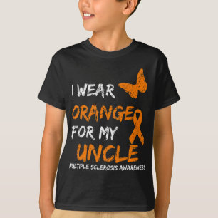 T-shirt Porter Orange Pour Mon Oncle Sclérose Multiples Ru