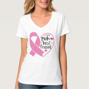 T-shirt Porter Pink Ribbon Warrier Friend Cancer du sein