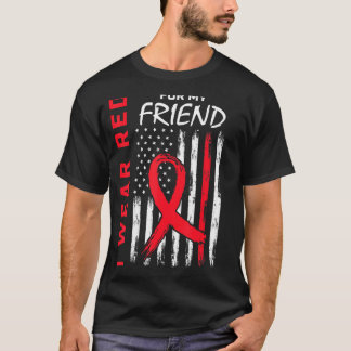 T-shirt Porter Red Friend Heart Disease Awareness Drapeau