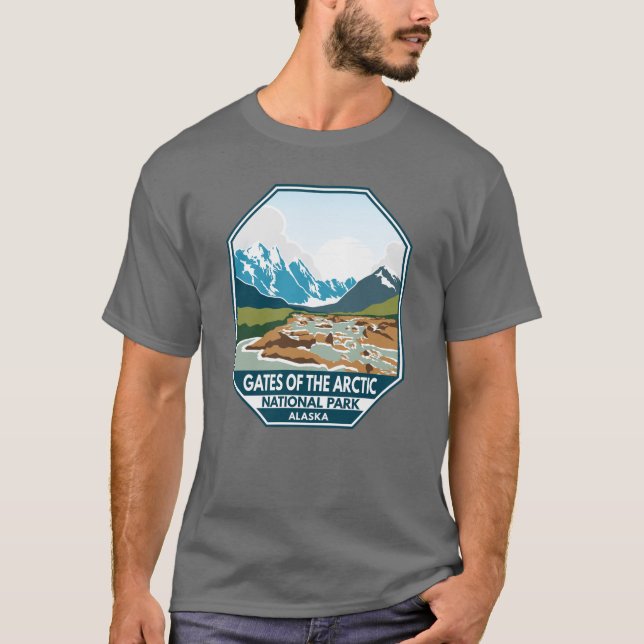 T-shirt Portes du parc national de l'Arctique Emblème rétr (Devant)