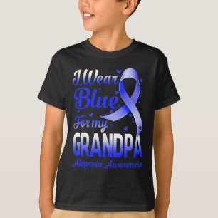 T-shirt Portez Bleu Pour Mon Grand-Père Alopecia Sensibili