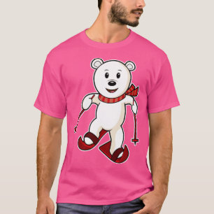 T-shirt Portez comme skieur avec des bâtons de ski