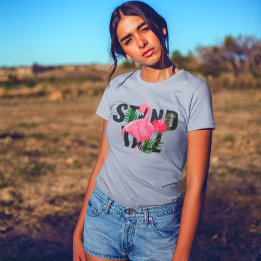 T-shirt Portez fièrement votre féminité Flamant floral Fem