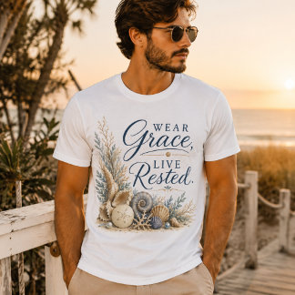 T-shirt Portez la grâce, vivez reposé – Inspiration côtièr