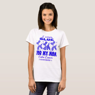 T-shirt Portez le bleu pour maman mignon Balloon Chien Col