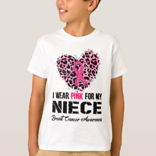 T-shirt Portez le rose pour ma nièce Conscience du cancer 