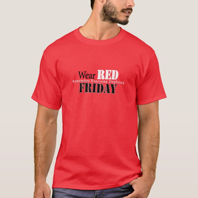 T-shirt Portez le rouge le vendredi (Devant)