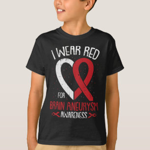 T-shirt Portez le rouge pour le cerveau Aneurysme Sensibil