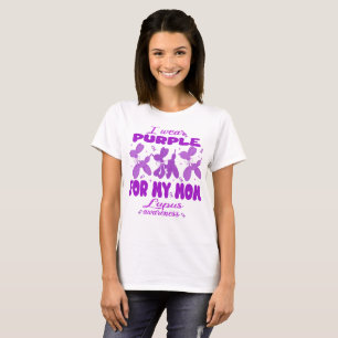 T-shirt Portez le violet pour maman mignon Balloon Chien L