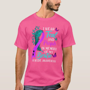 T-shirt Portez le violet Turquoise en mémoire de mon suici