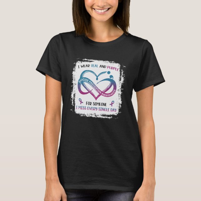 T-shirt Portez Le Violet Turquoise Pour Quelqu'Un Que Je M (Devant)
